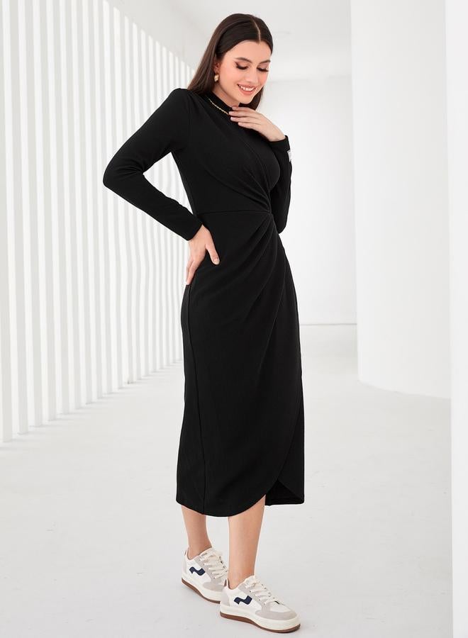 Take Two Women Black Pleated Midi Dress - Image 4
